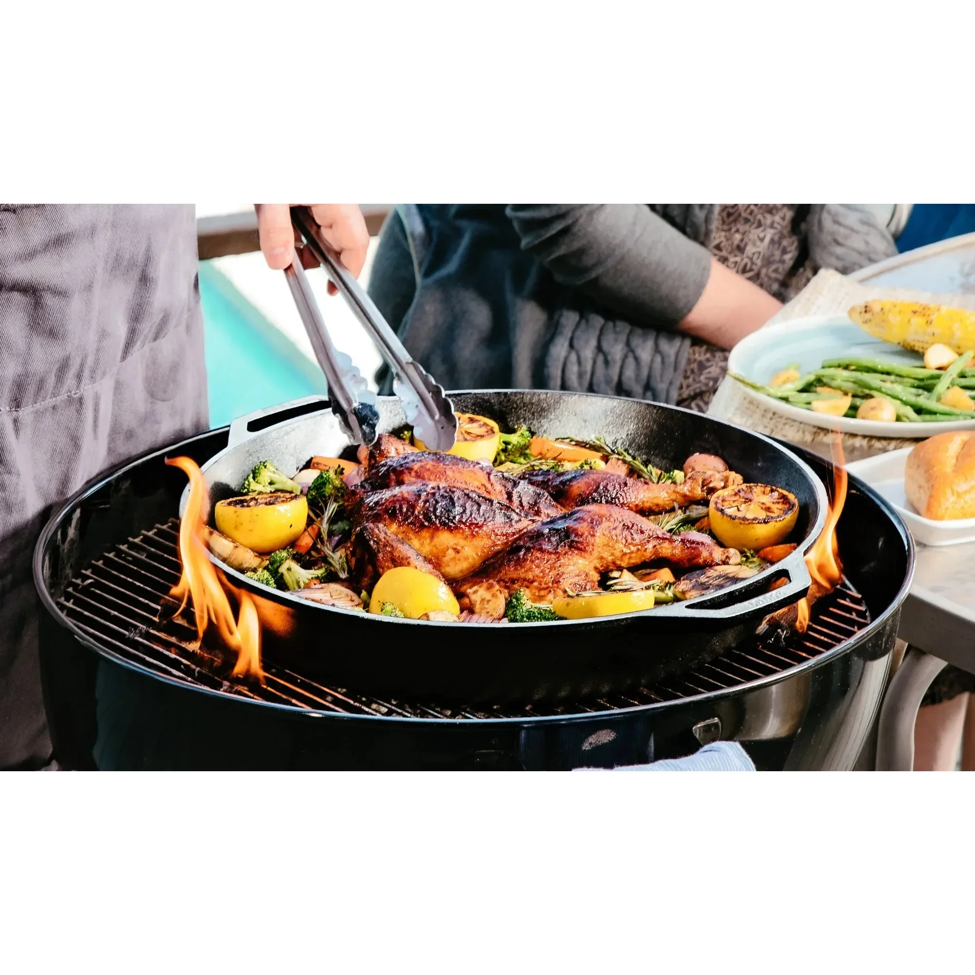 15-дюймовая чугунная сковорода с двойной ручкой
15-дюймовая чугунная сковорода с двойной ручкой