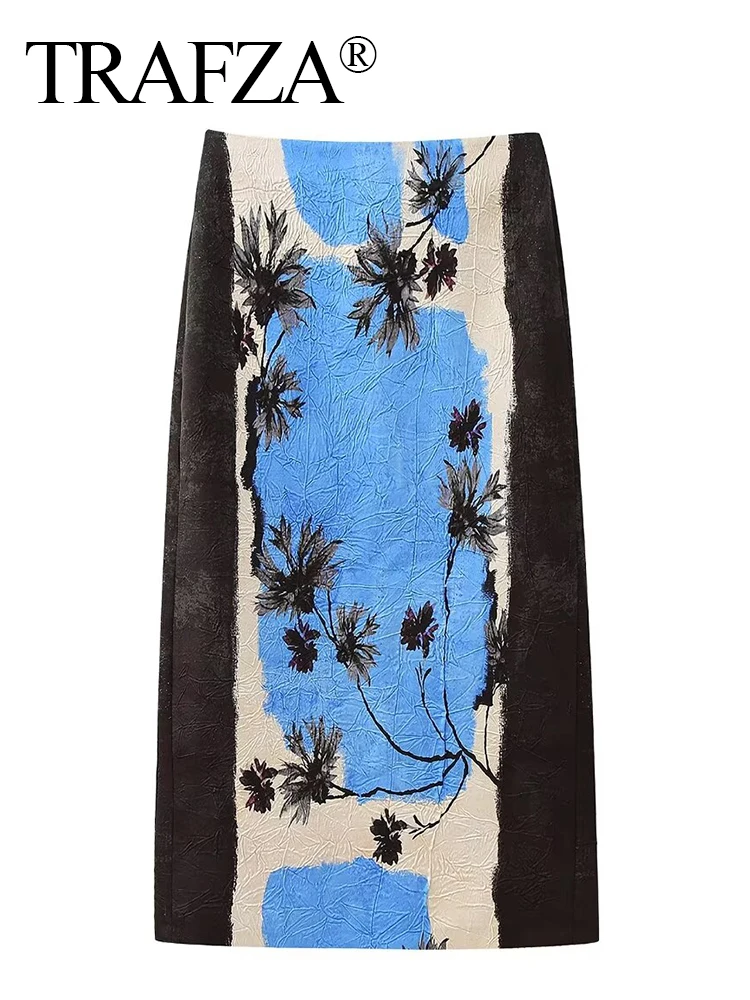 TRAFZA Print Pencil Long Skirt Woman Blue High Waist Midi Skirts for Women Spring Vintage Women's Skirts Slit Party Woman Skirts
TRAFZA Print Pencil Long Skirt Woman Blue High Waist Midi Skirts for Women Spring Vintage Women's Skirts Slit Party Woman Skirts