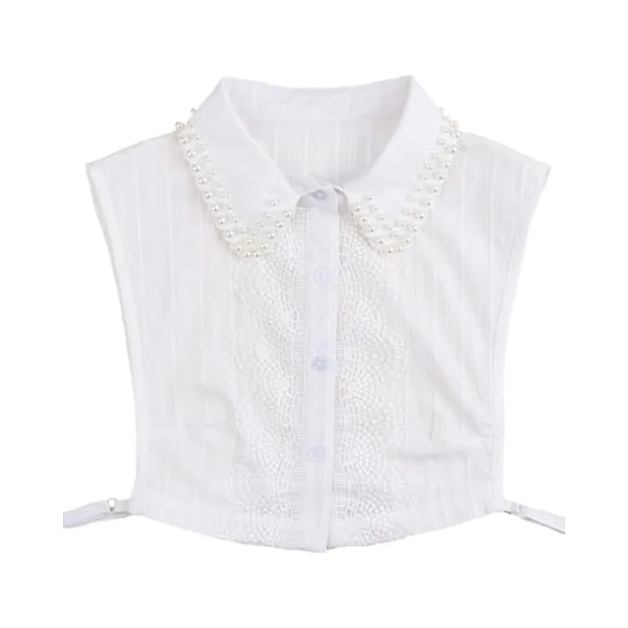 Eyibenlilan Handcrafted Faux Diamond and Pearl Fake Collar Shirts Versatile Dickey Collar Half Shirt Collar for Women
Eyibenlilan Handcrafted Faux Diamond and Pearl Fake Collar Shirts Versatile Dickey Collar Half Shirt Collar for Women