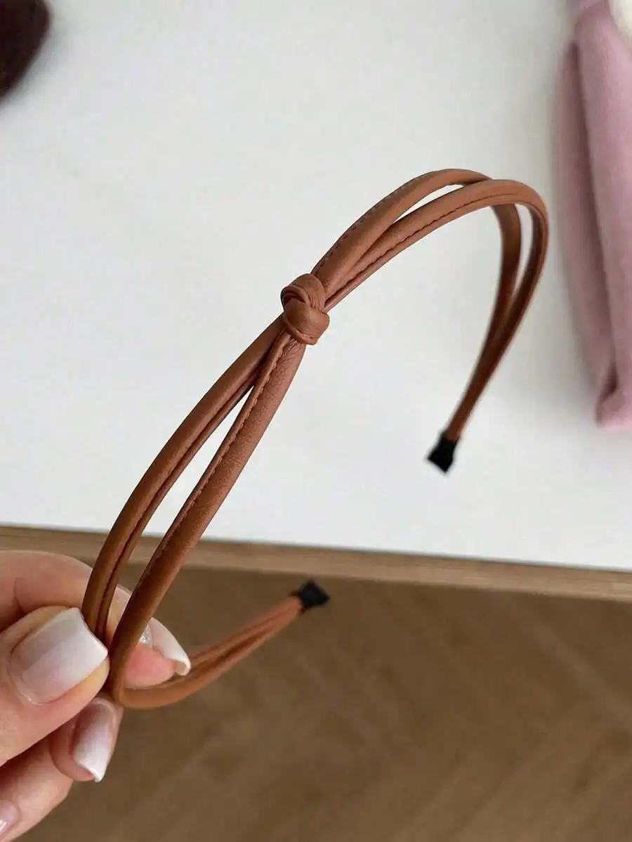 Womens Thin Leather Knotted Headbands Solid Brown Fashion Hair Accessories Daily Party Makeup
Womens Thin Leather Knotted Headbands Solid Brown Fashion Hair Accessories Daily Party Makeup