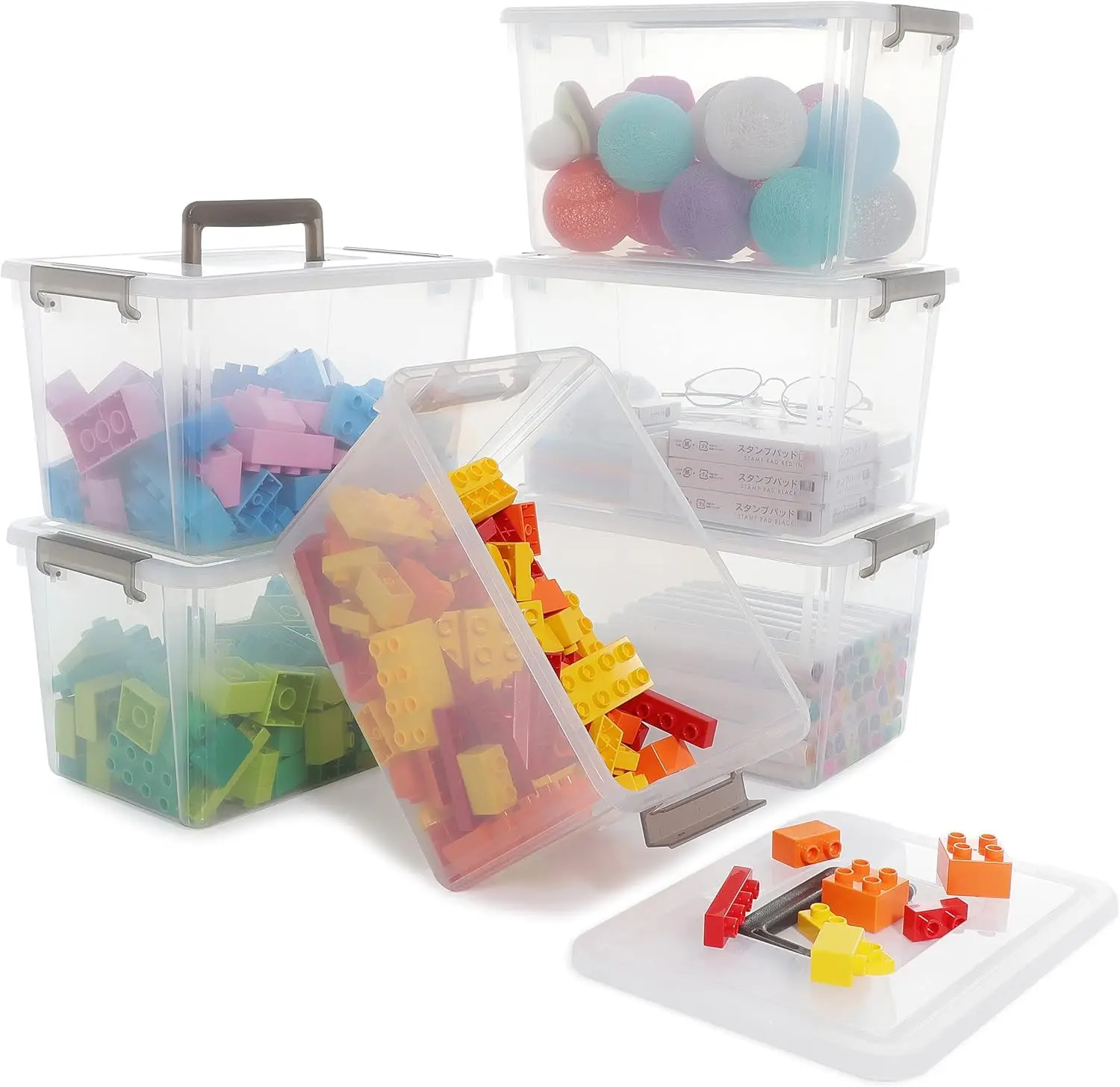6-Pack Clear Stackable Plastic Storage Bins with Latching Lids, 6 QT Capacity for Organizing Snacks, Crafts, Toys
6-Pack Clear Stackable Plastic Storage Bins with Latching Lids, 6 QT Capacity for Organizing Snacks, Crafts, Toys