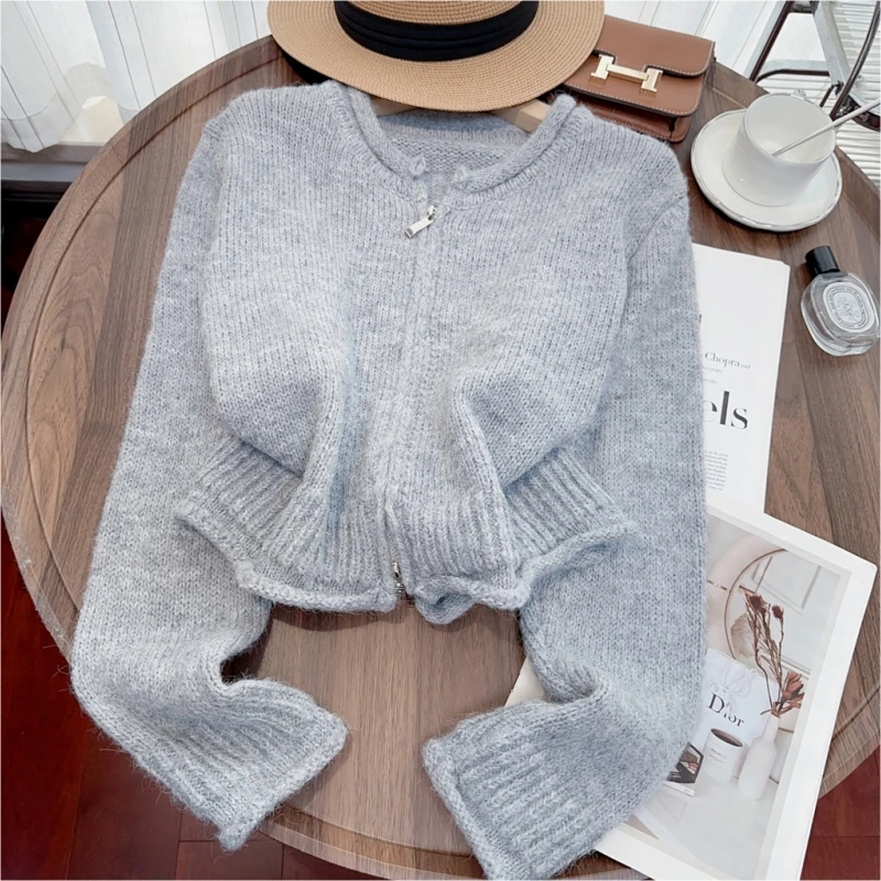 NEW Grey Round Neck 2024 Coat Women Clothing Vintage Knitting Sweater White Cardigan Jacket Long Sleeve Fashion Female Tops
NEW Grey Round Neck 2024 Coat Women Clothing Vintage Knitting Sweater White Cardigan Jacket Long Sleeve Fashion Female Tops