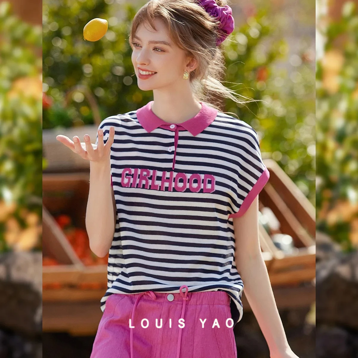 Color Contrasting Stripe Short Sleeve T-shirt 2025 Summer Micro Elastic Collar Letter Tees Jacquard Shoulder Sleeves Women's Top
Color Contrasting Stripe Short Sleeve T-shirt 2025 Summer Micro Elastic Collar Letter Tees Jacquard Shoulder Sleeves Women's Top