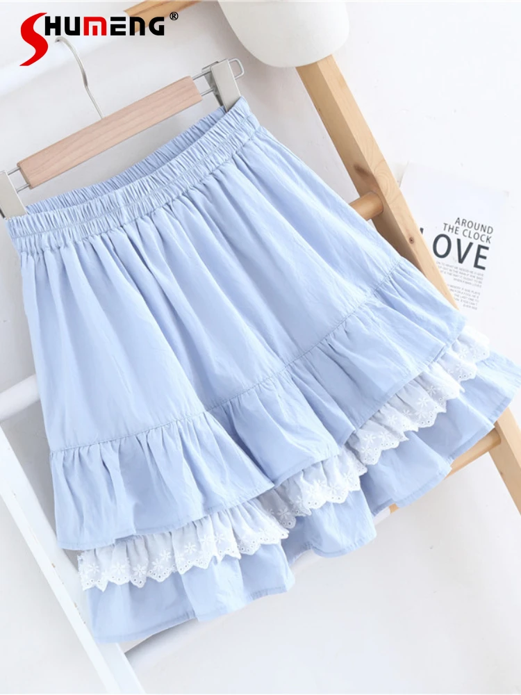 Sweet Blue Short Skirt for Women 2023 Spring and Summer New Cute Women's Cotton A- Line Embroidered Skirts Student Pettiskirt
Sweet Blue Short Skirt for Women 2023 Spring and Summer New Cute Women's Cotton A- Line Embroidered Skirts Student Pettiskirt
