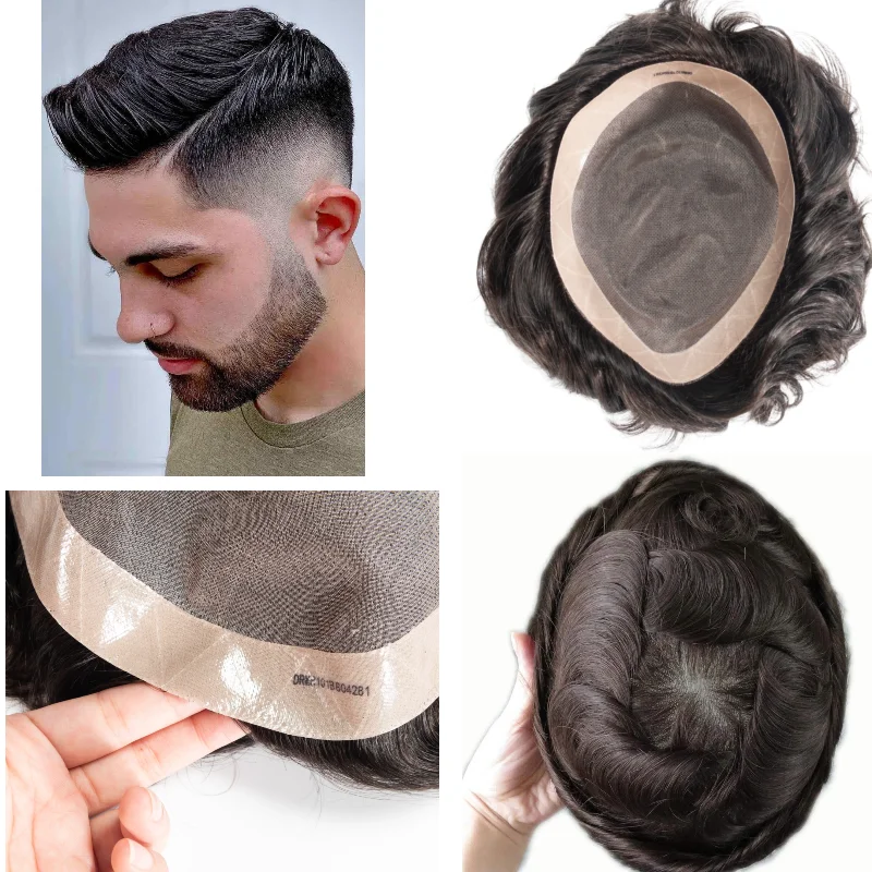 Human Remy Hair Fine Mono Hair System 7x9 6inch PU+NPU Base Men Toupee In Stock Wholesale Color 1B
Human Remy Hair Fine Mono Hair System 7x9 6inch PU+NPU Base Men Toupee In Stock Wholesale Color 1B