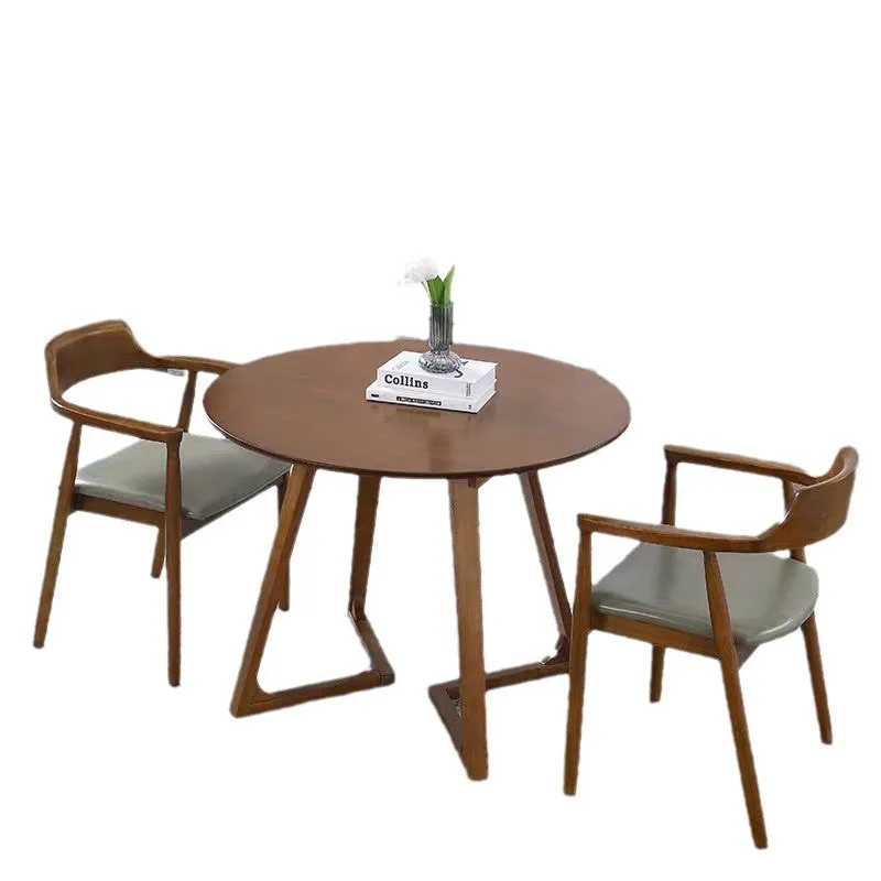 Nordic solid wood round table, Japanese-style original solid wood simple, modern book dining table and chair set
Nordic solid wood round table, Japanese-style original solid wood simple, modern book dining table and chair set