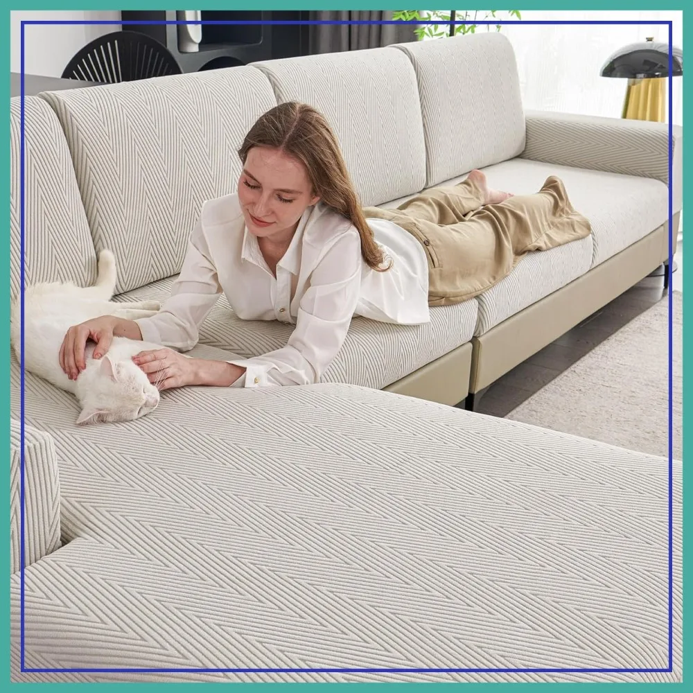 Wear Resistant Stretch Couch Cushion Covers for Sectional Sofa, Washable Seat Cover for Pets, Light Gray, 2 Seat+1 Chaise
Wear Resistant Stretch Couch Cushion Covers for Sectional Sofa, Washable Seat Cover for Pets, Light Gray, 2 Seat+1 Chaise
