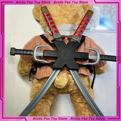 56cm Halloween Samurai Ninja Retro Long Knife Daggers 7 Pieces in A Set Deadpool Double Sword Cosplay Props Model Gift Toys Kids