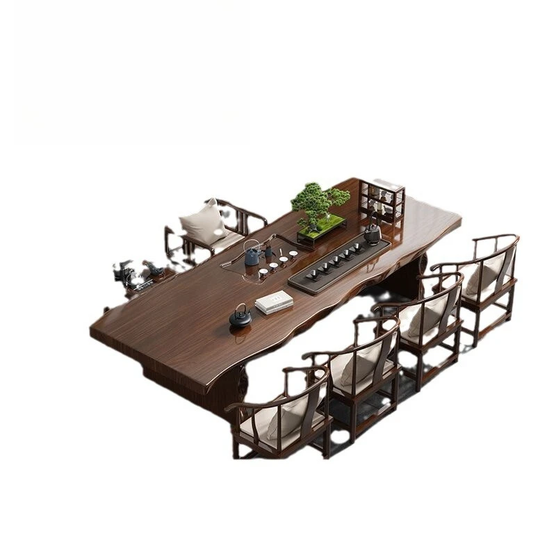 Tea table and chair combination modern new home tea table new Chinese whole board log
Tea table and chair combination modern new home tea table new Chinese whole board log