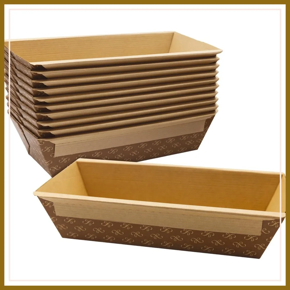 Chef-Grade Elegant 1Lb Paper Loaf Pans 10 Pk. Disposable Bakeable Kraft Pan for Baking Bread, Small Meatloaf, Lemon Bundt Cake, Sweets for Holiday Gifts.
Chef-Grade Elegant 1Lb Paper Loaf Pans 10 Pk. Disposable Bakeable Kraft Pan for Baking Bread, Small Meatloaf, Lemon Bundt Cake, Sweets for Holiday Gifts.