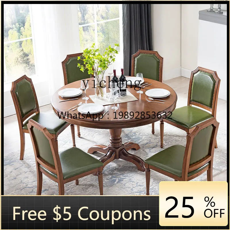 YY Solid Wood Dining Table and Chairs Home Table French Retro Round Living Room Dining Table
YY Solid Wood Dining Table and Chairs Home Table French Retro Round Living Room Dining Table