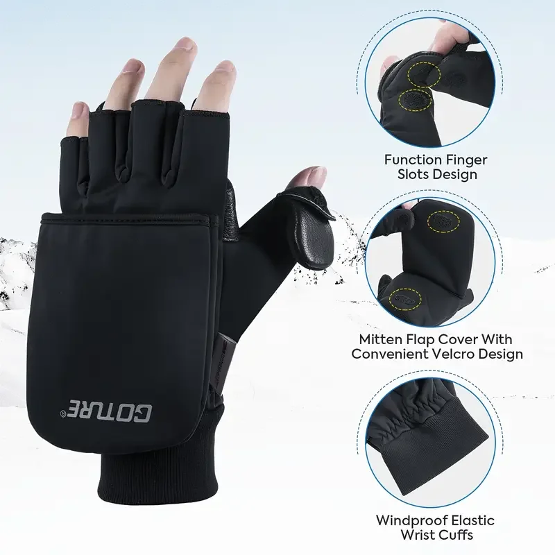 Goture Winter Half Finger Flip Top Gloves With 3M Thinsulate Wind-Waterproof Ice Fishing Black Gloves For Women Men
Goture Winter Half Finger Flip Top Gloves With 3M Thinsulate Wind-Waterproof Ice Fishing Black Gloves For Women Men
