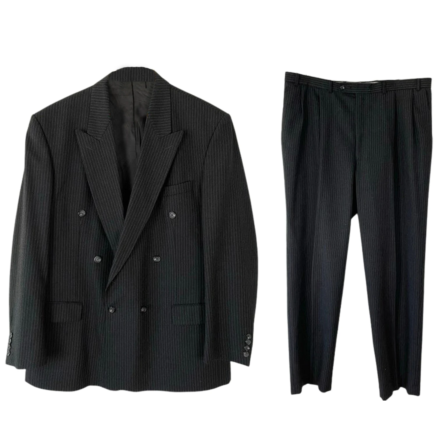 Men's Stripe 2-Piece Suit Double Breasted Jacket Trousers for Daily Casual Tuxedos
Men's Stripe 2-Piece Suit Double Breasted Jacket Trousers for Daily Casual Tuxedos