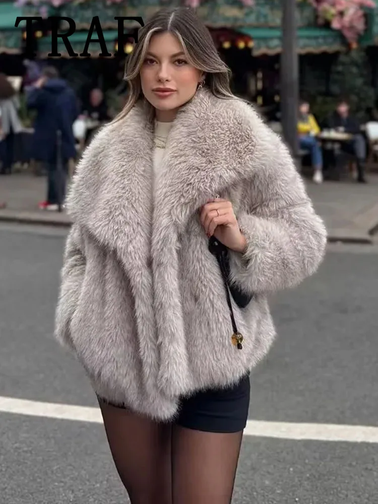 TRAF Women's Faux Fur Coat Autumn Winter 2025 Plush Wool Jackets For Women New In Outerwears Fashiom Long Sleeve Warm Fur Coat
TRAF Women's Faux Fur Coat Autumn Winter 2025 Plush Wool Jackets For Women New In Outerwears Fashiom Long Sleeve Warm Fur Coat