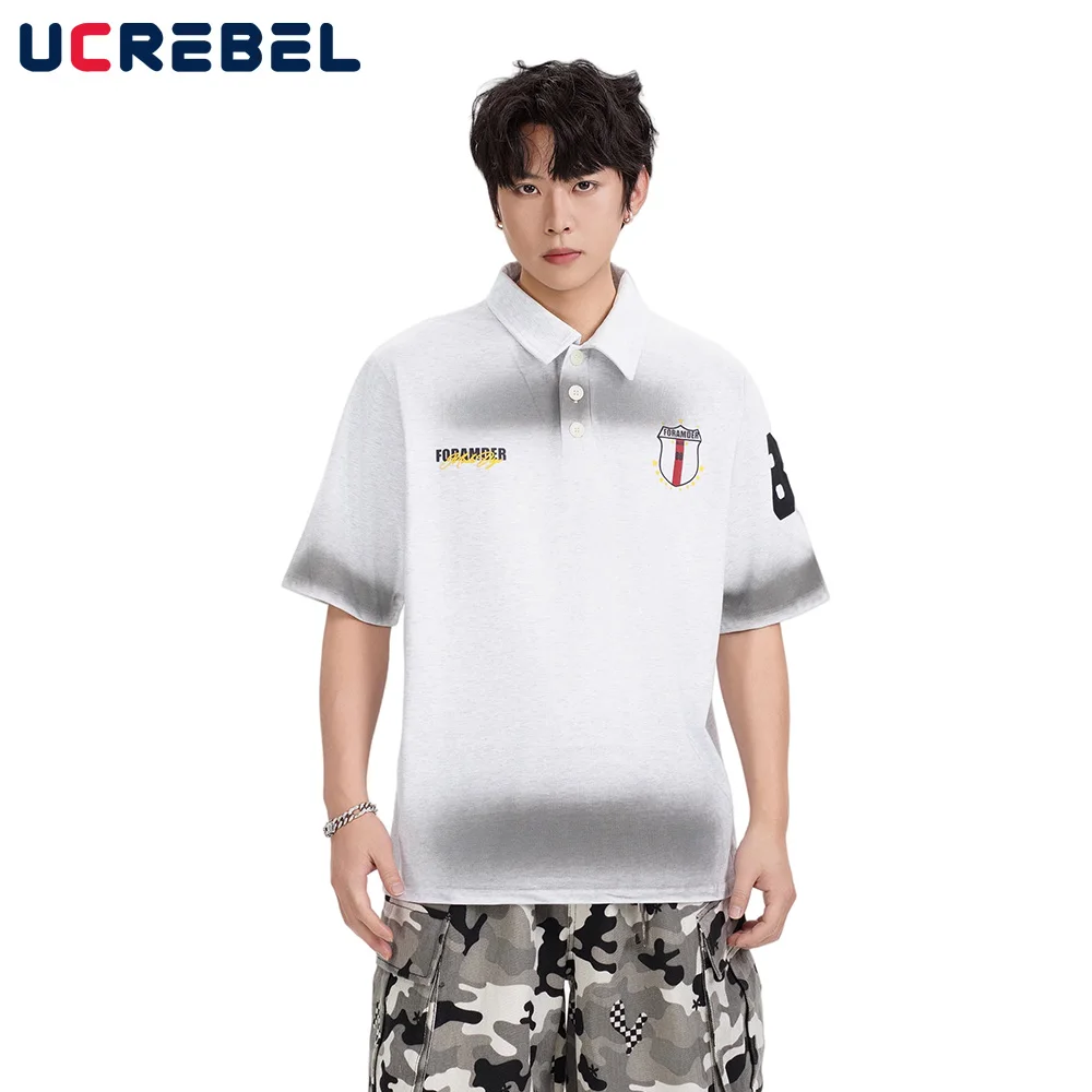 Spray Paint Letter Print Polo Shirts Mens Double-sided Printed High Street Summer Half-Sleeve Loose tops Men
Spray Paint Letter Print Polo Shirts Mens Double-sided Printed High Street Summer Half-Sleeve Loose tops Men