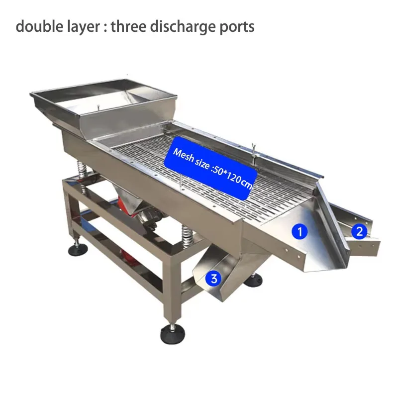 50 * 120cm double-layer vibrating screen, electric screen, stainless steel linear screen, sorting machine, screening machine
50 * 120cm double-layer vibrating screen, electric screen, stainless steel linear screen, sorting machine, screening machine