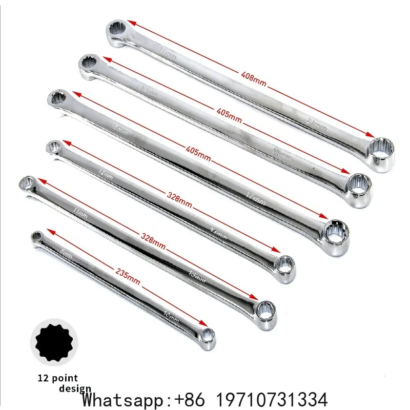 6 Pcs Extra Long Double Ring Box End Spanner Aviation Wrench Set Strong Power Less Effort Metric 8mm-21mm
6 Pcs Extra Long Double Ring Box End Spanner Aviation Wrench Set Strong Power Less Effort Metric 8mm-21mm