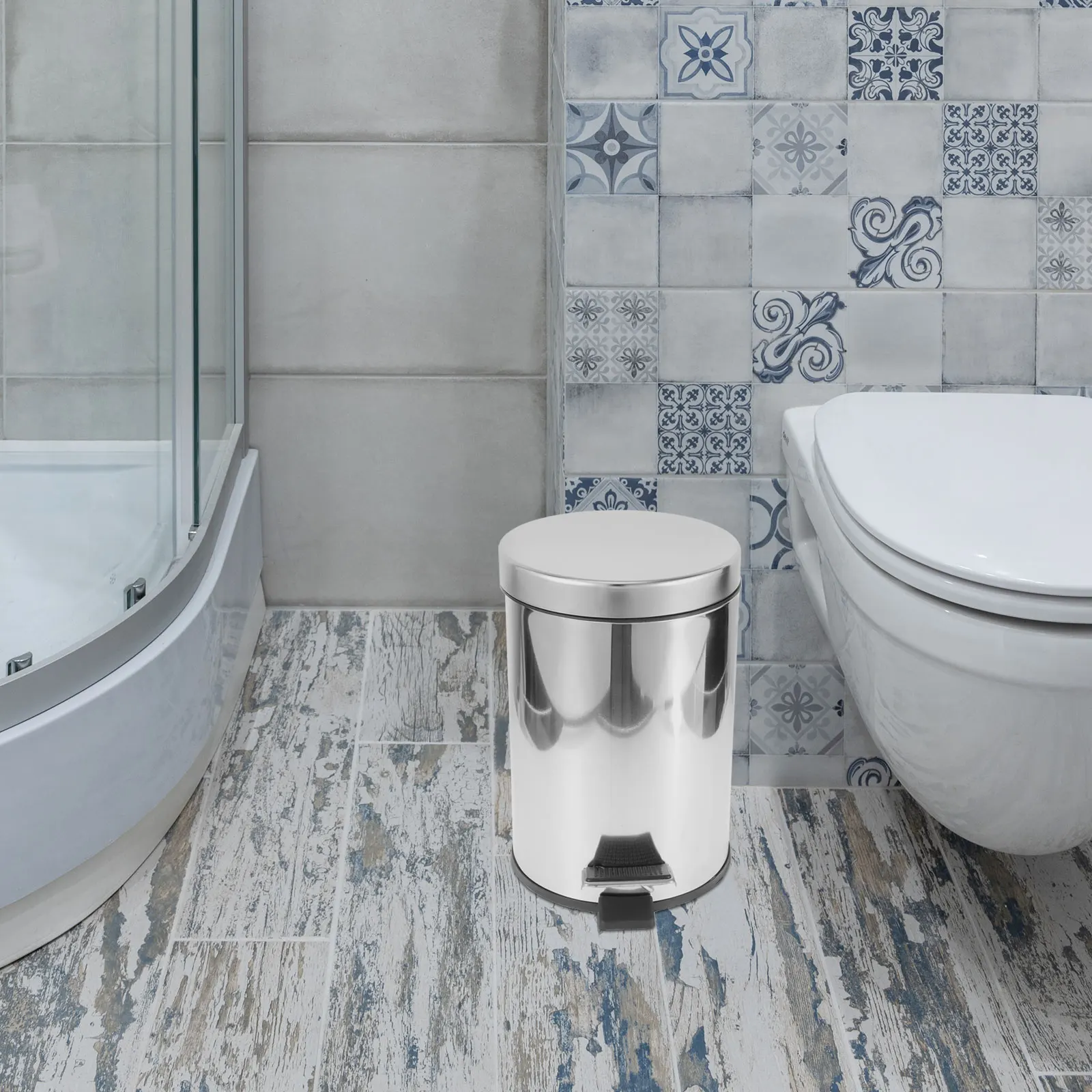 Stainless Steel Trash Can 3L Step Bin 16x24cm Kitchen Bedroom Waste Paper Basket Pedal Container Reusable Cleanliness Home
Stainless Steel Trash Can 3L Step Bin 16x24cm Kitchen Bedroom Waste Paper Basket Pedal Container Reusable Cleanliness Home