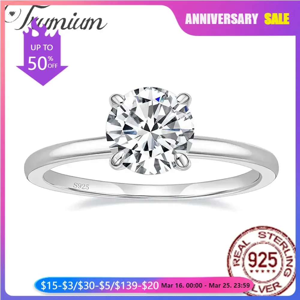 Trumium 1.5CT 925 Sterling Silver Engagement Rings Round Cut Cubic Zirconia CZ Wedding Promise Rings Wedding Bands for Women
Trumium 1.5CT 925 Sterling Silver Engagement Rings Round Cut Cubic Zirconia CZ Wedding Promise Rings Wedding Bands for Women