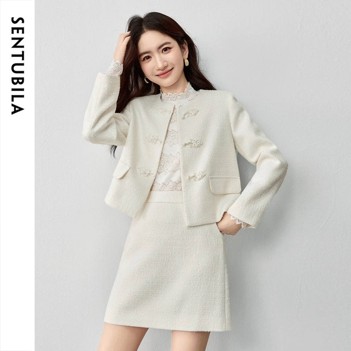 SENTUBILA Women's New Chinese Style Set Short Jacket Straight Skirt 2 Piece Sets 2026 Spring Elegant Ladies Suit 161ZA6520X
SENTUBILA Women's New Chinese Style Set Short Jacket Straight Skirt 2 Piece Sets 2026 Spring Elegant Ladies Suit 161ZA6520X