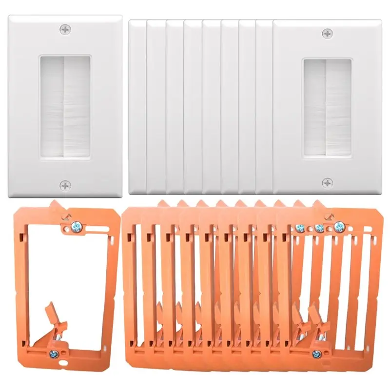 【PRICE-DROP!】Single Gang Wall Cover Mounting Bracket 10PCS Brush Wall Plate Cable Pass Through Insert For Low Voltage Cables
【PRICE-DROP!】Single Gang Wall Cover Mounting Bracket 10PCS Brush Wall Plate Cable Pass Through Insert For Low Voltage Cables