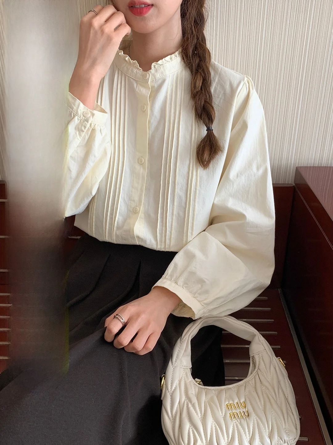 Long Sve Плиссированный воротник-стойка irt Корейский универсальный топ для похудения для женщин Хлопок Эластичное волокно Princ Cut Sweet ...
Long Sve Плиссированный воротник-стойка irt Корейский универсальный топ для похудения для женщин Хлопок Эластичное волокно Princ Cut Sweet ...