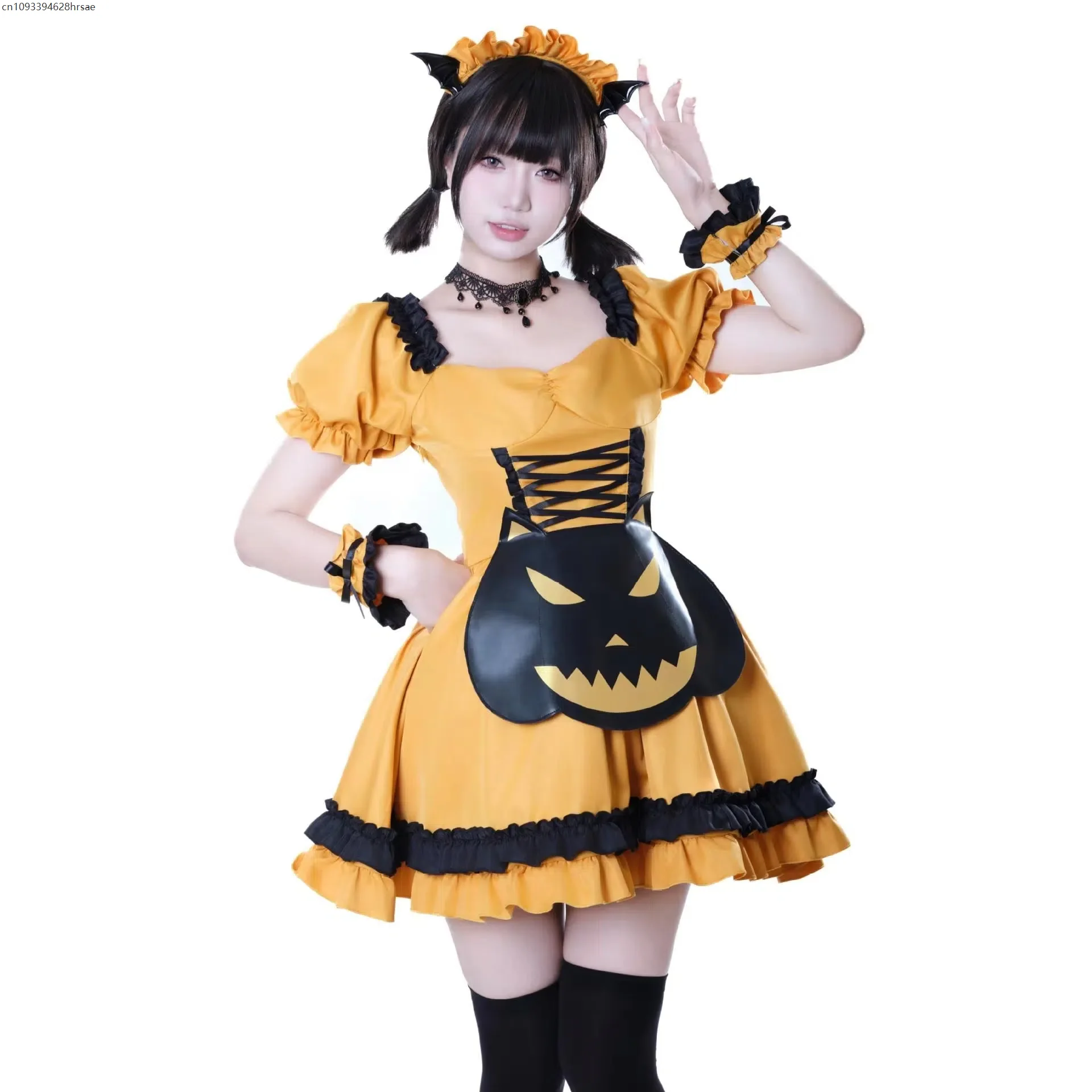 Orange Lolita Short Dress Suit Halloween Cosplay Costume Kawaii Witch Lolita Carnival Pumpkin Apron Dress
Orange Lolita Short Dress Suit Halloween Cosplay Costume Kawaii Witch Lolita Carnival Pumpkin Apron Dress