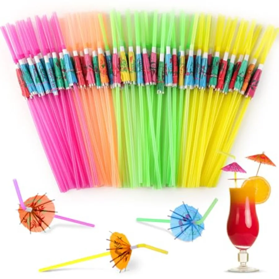50pc Umbrella Straws for Cocktails, Tropical Hawaiian Luau Party Decorations Assorted Colors
50pc Umbrella Straws for Cocktails, Tropical Hawaiian Luau Party Decorations Assorted Colors