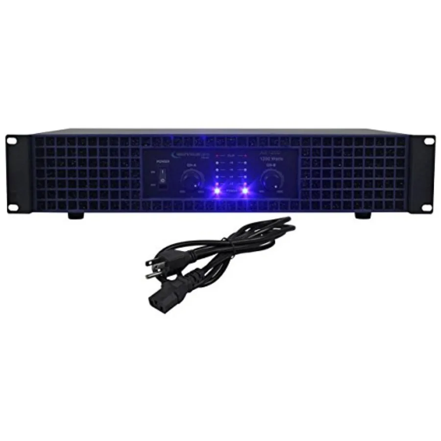 DJ power amplifier for rack mounting, aluminum alloy, black, 1200W 2-channel 2U with high efficiency and low noise
DJ power amplifier for rack mounting, aluminum alloy, black, 1200W 2-channel 2U with high efficiency and low noise