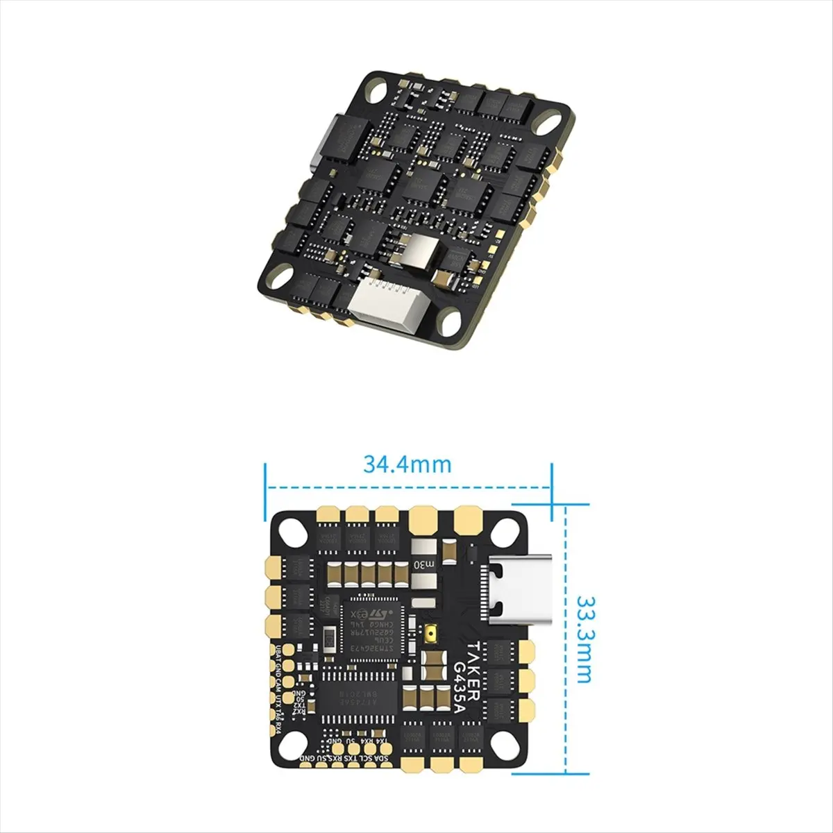 (A30I) GEP-TAKER G4 35A AIO G473 Flight Control 170MHz 2-4S BLHELIS 35A ESC for RC FPV Racing Drone
(A30I) GEP-TAKER G4 35A AIO G473 Flight Control 170MHz 2-4S BLHELIS 35A ESC for RC FPV Racing Drone