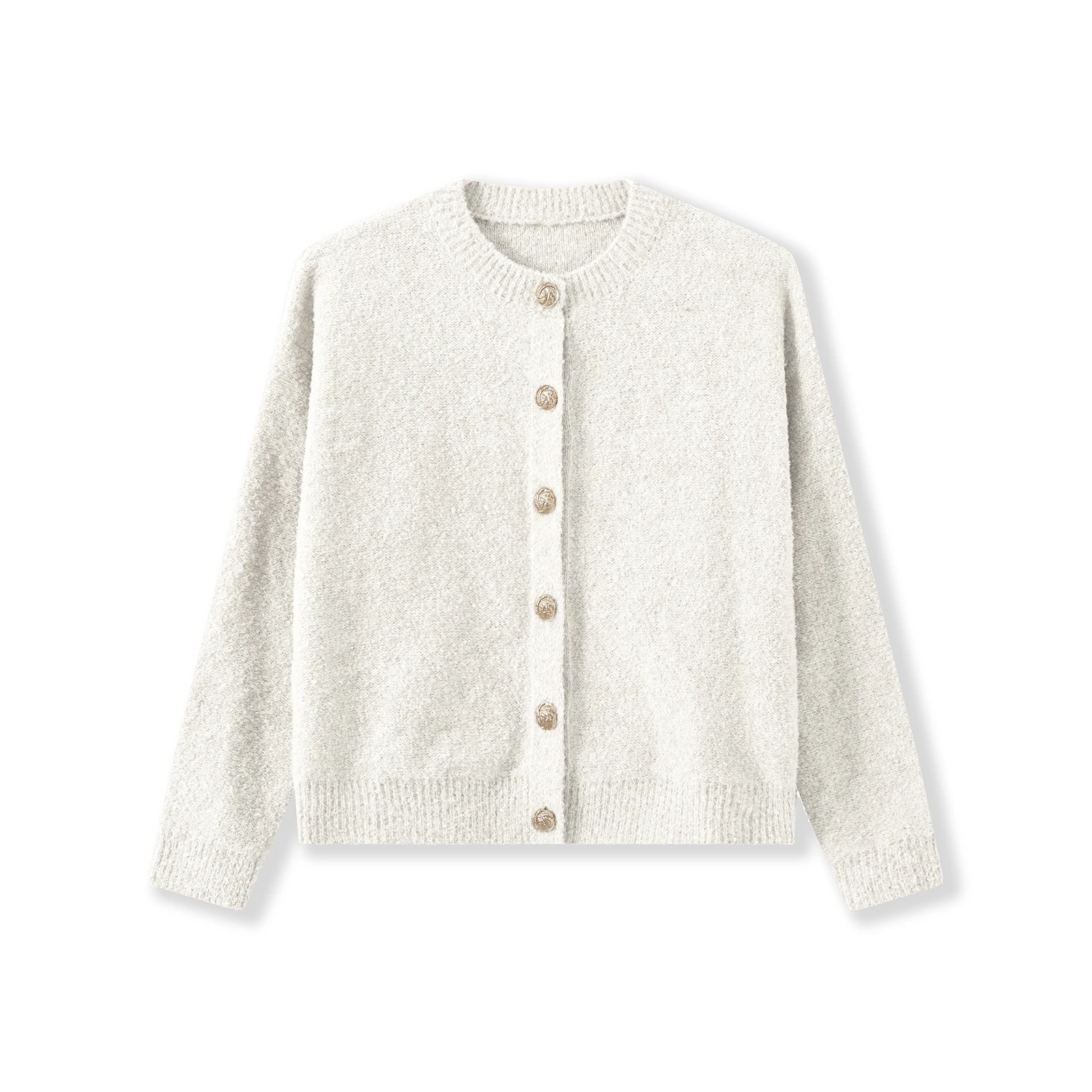 Женский базовый вязаный кардиган, свободный однотонный свитер с круглым вырезом и длинными рукавами на пуговицах, повседневная зимне-осенняя одежда 
Женский базовый вязаный кардиган, свободный однотонный свитер с круглым вырезом и длинными рукавами на пуговицах, повседневная зимне-осенняя одежда