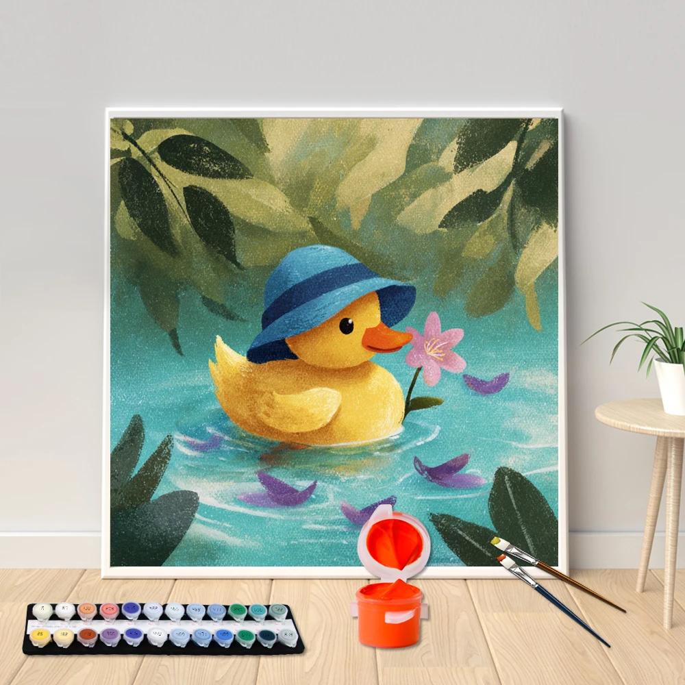 Painting By Numbers acrylic painting square canvas set The little yellow duck wearing a hat DIY hand-painted home decoration
Painting By Numbers acrylic painting square canvas set The little yellow duck wearing a hat DIY hand-painted home decoration