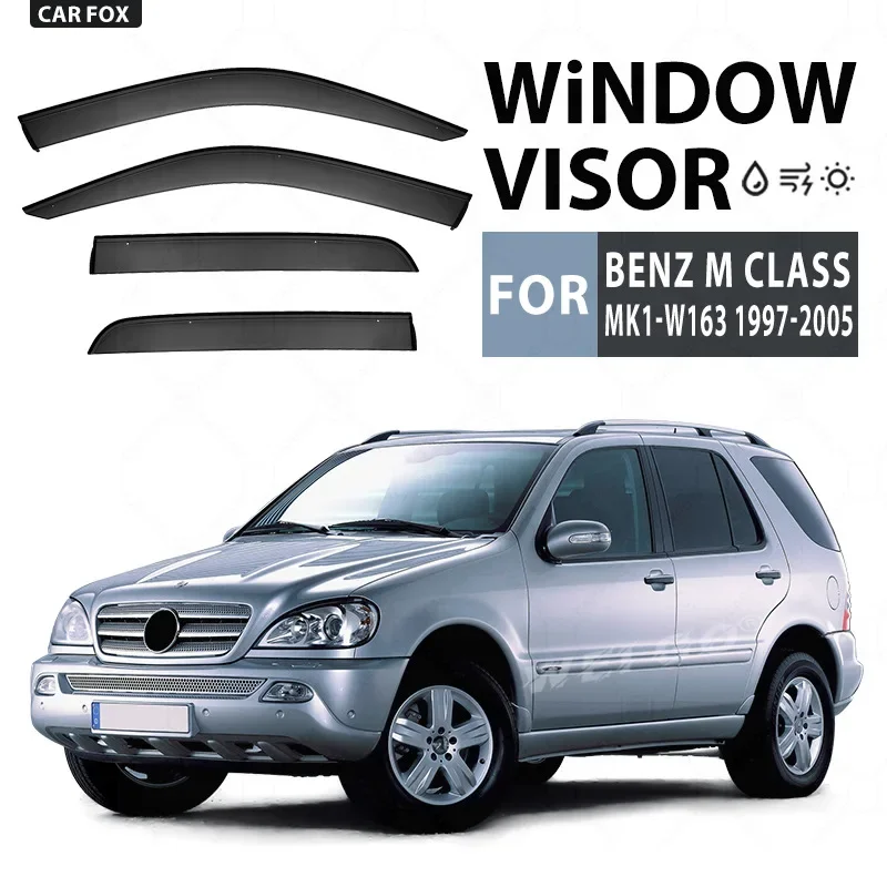 For BENZ M Class W163 1997-2005 Window Visor Vent Shades Ventvisor Wind Deflectors Visor Rain Guard Shades Body Kit
For BENZ M Class W163 1997-2005 Window Visor Vent Shades Ventvisor Wind Deflectors Visor Rain Guard Shades Body Kit