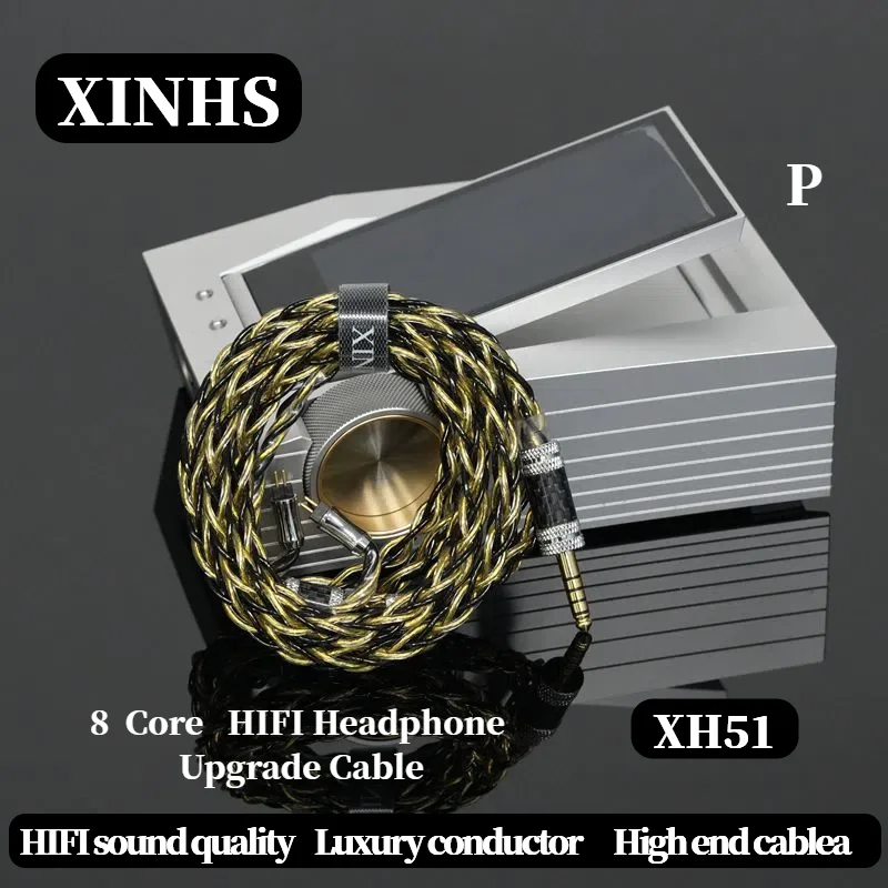 XINHS XH51 IEM Cable 8 Cores High Conductivity 7N Single Crystal Copper Gold Plated + Graphene + Five Elements IE900/MMCX
XINHS XH51 IEM Cable 8 Cores High Conductivity 7N Single Crystal Copper Gold Plated + Graphene + Five Elements IE900/MMCX