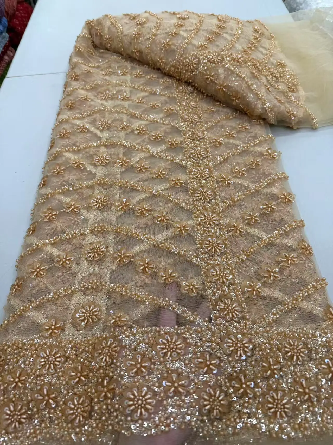 African Lace Fabric 2025 Sky blue High-Grade Nigerian Sequins Handmade Beads French Tulle Lace Fabric For Party Wedding Dres
African Lace Fabric 2025 Sky blue High-Grade Nigerian Sequins Handmade Beads French Tulle Lace Fabric For Party Wedding Dres