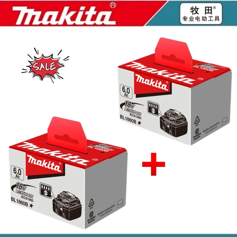 Original BL1860 18V 6000mAh 6.0 Ah Rechargeable Battery With charger for Makita 18V Battery LXT BL1860B BL1860 BL1850 DHP482
Original BL1860 18V 6000mAh 6.0 Ah Rechargeable Battery With charger for Makita 18V Battery LXT BL1860B BL1860 BL1850 DHP482