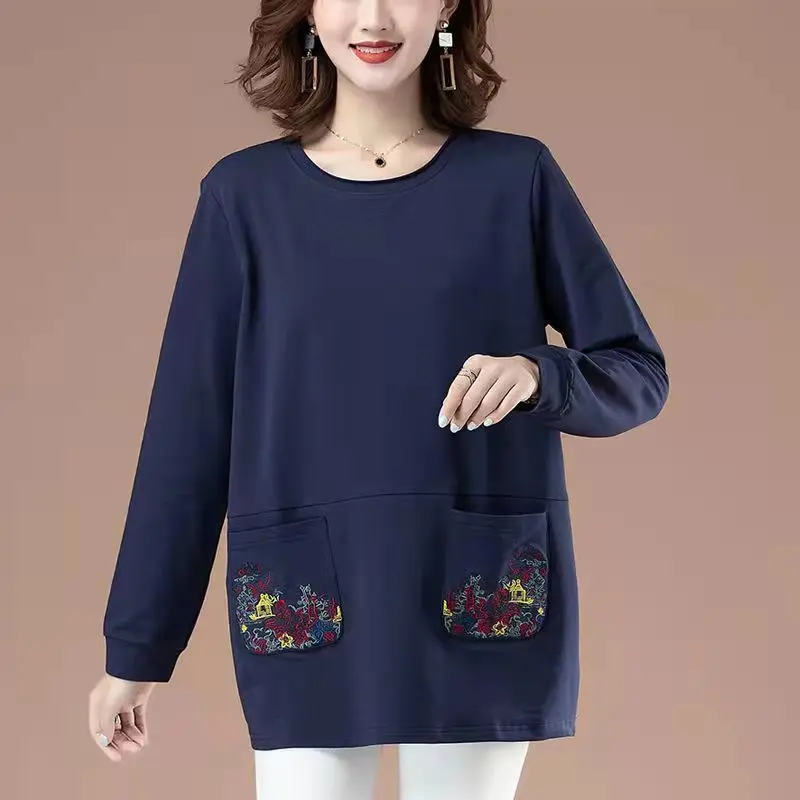 Loose O-neck Pullovers 2023 New Casual Pocket Tops Ladies Simplicity Long Sleeve T-Shirts Patchwork Printing Women's Clothing
Loose O-neck Pullovers 2023 New Casual Pocket Tops Ladies Simplicity Long Sleeve T-Shirts Patchwork Printing Women's Clothing
