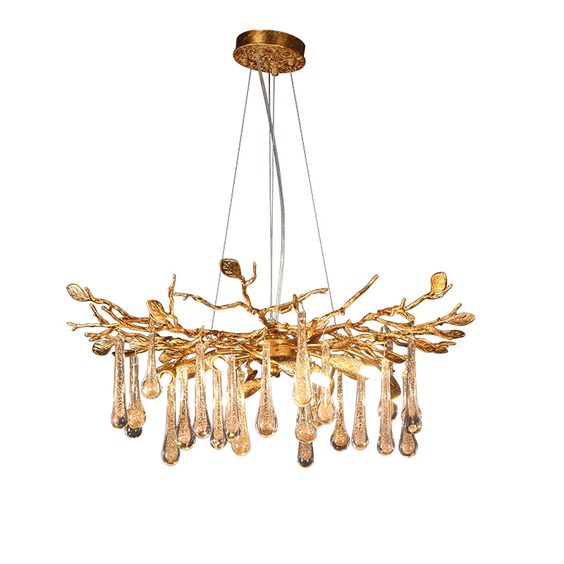 Living room chandelier light luxury all copper branches crystal chandelier restaurant bar hall
Living room chandelier light luxury all copper branches crystal chandelier restaurant bar hall