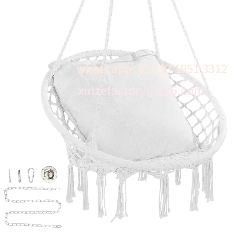 Customizable Hanging Hammock Swing Chair 330lbs Macramé Hanging Chair Cotton Rope Swing Chair for Bedroom Balcony Patio
Customizable Hanging Hammock Swing Chair 330lbs Macramé Hanging Chair Cotton Rope Swing Chair for Bedroom Balcony Patio