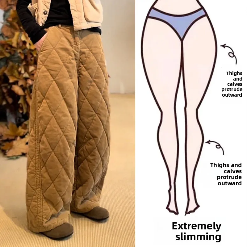 Winter Thickened Warm Cotton Pants Women's plus Size High Waist Straight Leg Wide Leg Pants Casual Style Comfortable Fit
Winter Thickened Warm Cotton Pants Women's plus Size High Waist Straight Leg Wide Leg Pants Casual Style Comfortable Fit