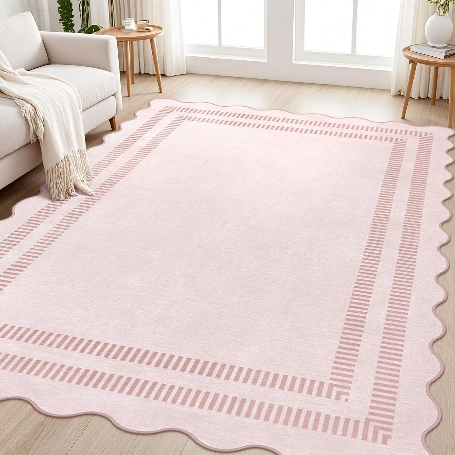 5x7 Washable Non Slip Area Rug, Soft Vintage Scalloped Carpet for Living Room Bedroom Nursery
5x7 Washable Non Slip Area Rug, Soft Vintage Scalloped Carpet for Living Room Bedroom Nursery