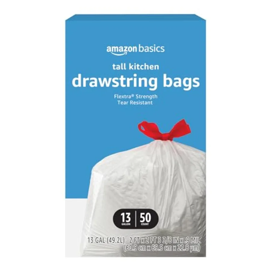 Flextra Tall Kitchen Drawstring Trash Bags, 13 Gallon,,Tear-Resistant, Unscented
Flextra Tall Kitchen Drawstring Trash Bags, 13 Gallon,,Tear-Resistant, Unscented