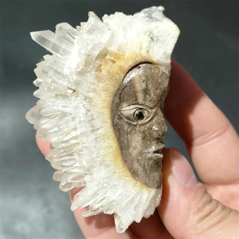 Natural Crystal Cluster Indian Head Skull Energy Crystal Healing Aquarium Ornament
Natural Crystal Cluster Indian Head Skull Energy Crystal Healing Aquarium Ornament