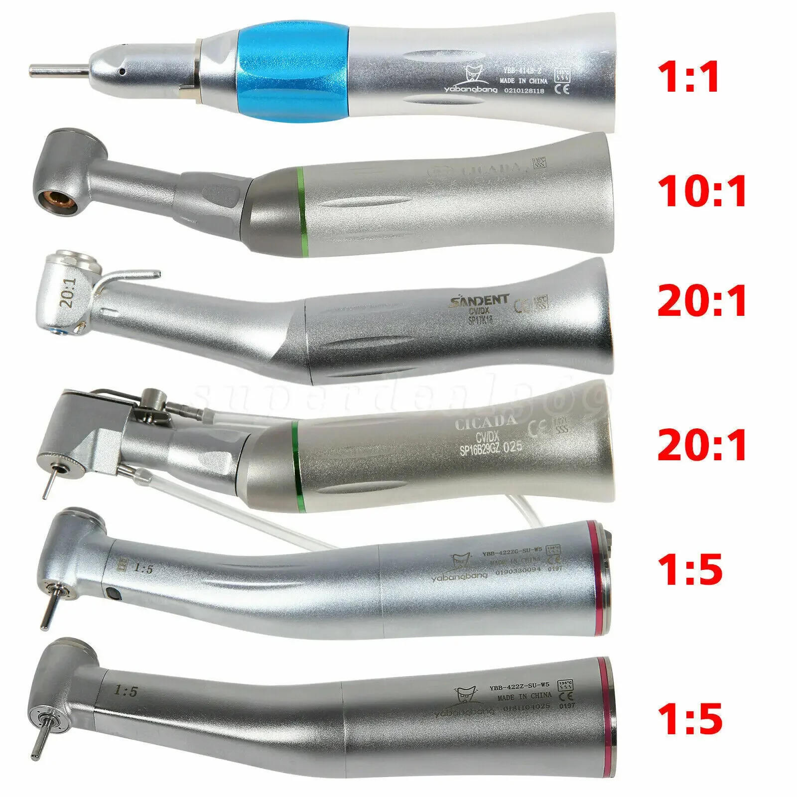 Dental 1:1/1:5/10:1/20:1 Endo/Implant Contra Angle/Straight Handpiece For NSK/Kavo
Dental 1:1/1:5/10:1/20:1 Endo/Implant Contra Angle/Straight Handpiece For NSK/Kavo