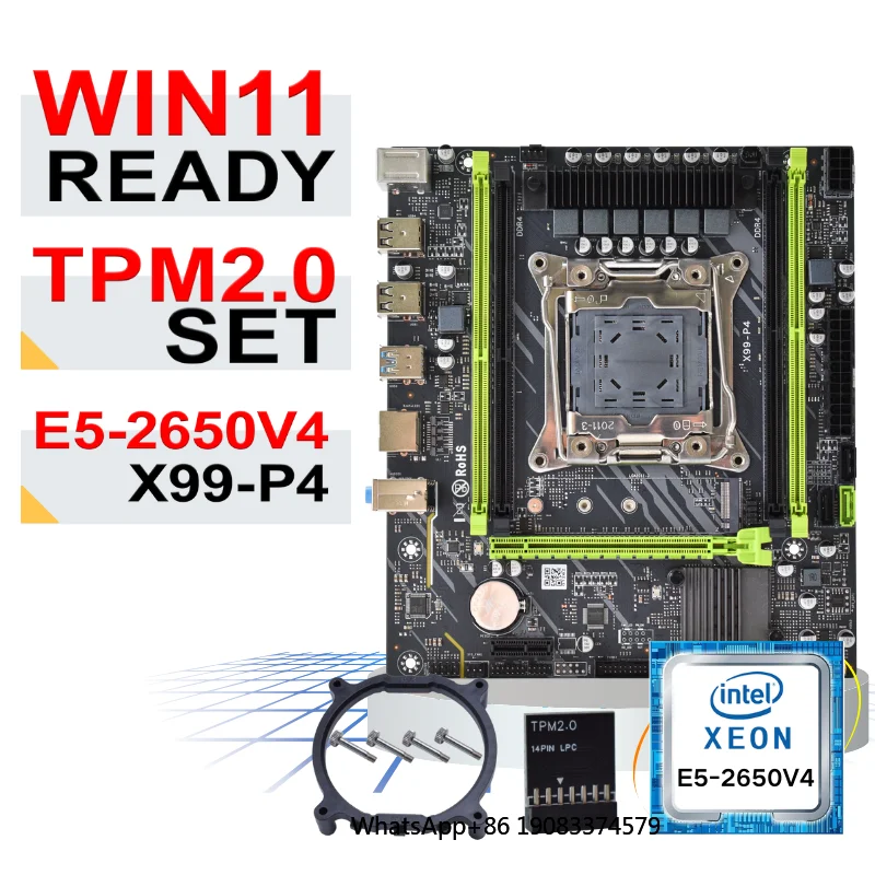 New X99-P4 C612 Win11 Ready Tpm2.0 Set UEFI Secure Boot Matx Mainboard DDR4 Ram Xeon E5 2650 V4 Combo X99 Motherboard Kit
New X99-P4 C612 Win11 Ready Tpm2.0 Set UEFI Secure Boot Matx Mainboard DDR4 Ram Xeon E5 2650 V4 Combo X99 Motherboard Kit