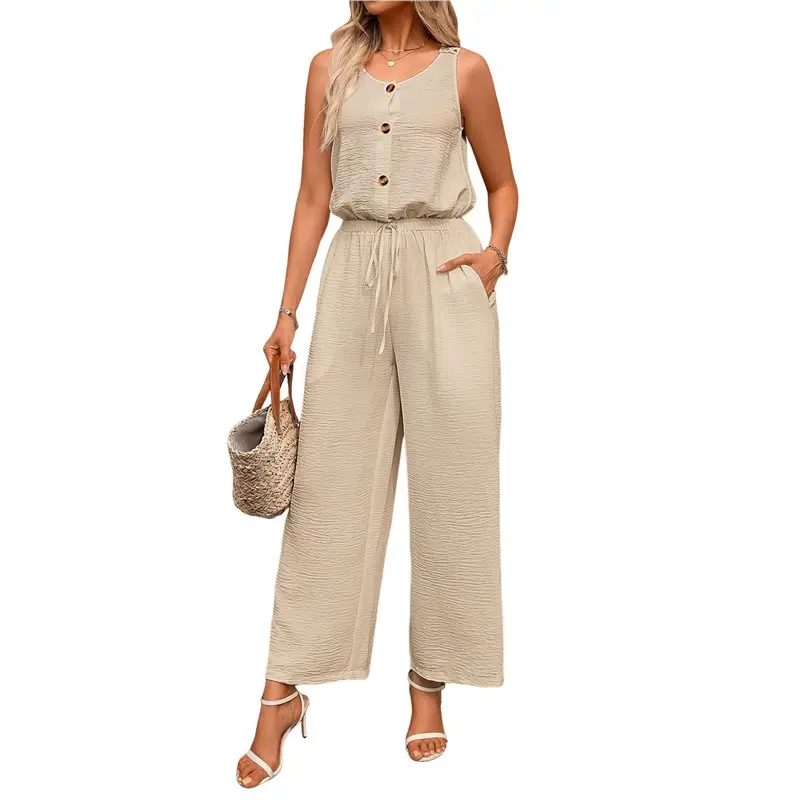 CYL-Women's Jumpsuit Dressy Summer Rompers Casual Wide Leg Pants Sleeveless Crew Neck One-Piece Outfit
CYL-Women's Jumpsuit Dressy Summer Rompers Casual Wide Leg Pants Sleeveless Crew Neck One-Piece Outfit
