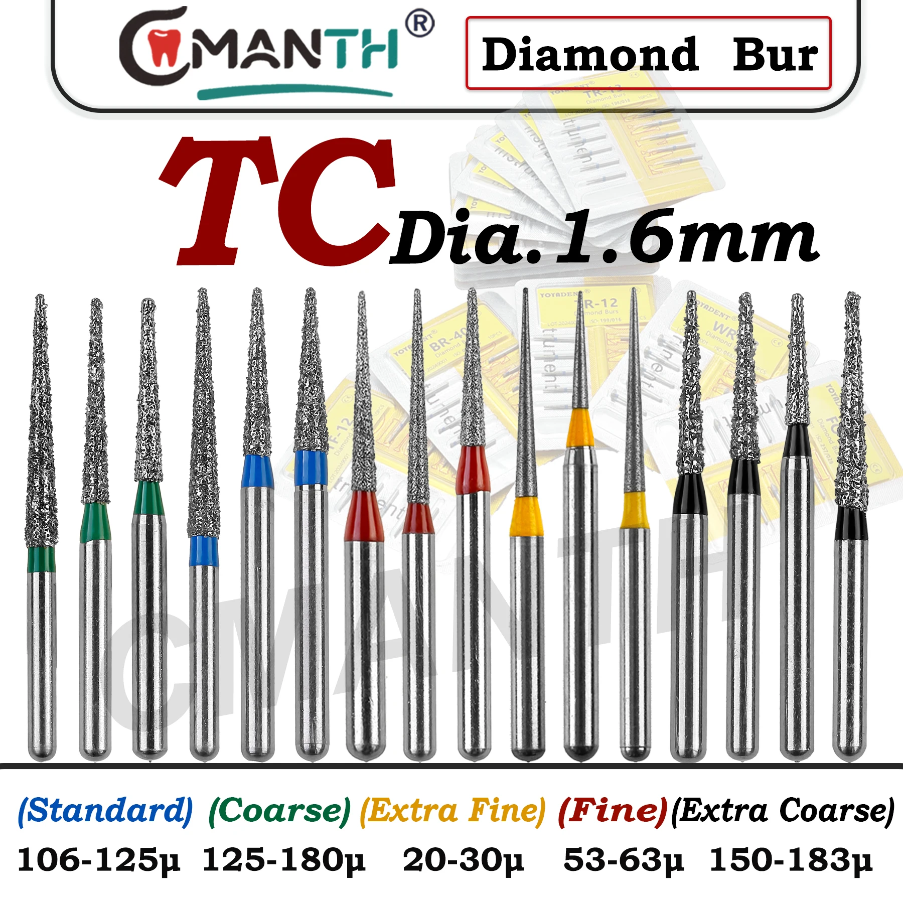 TC Type Dental Diamond Burs Standard/Coarse/Fine/Extra Fine/Extra Coarse Burs For High Speed Handpiece Dentist Tools 10pcs/Pack
TC Type Dental Diamond Burs Standard/Coarse/Fine/Extra Fine/Extra Coarse Burs For High Speed Handpiece Dentist Tools 10pcs/Pack