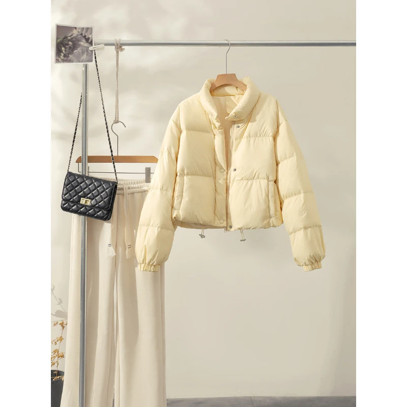 Women's Down Jackets Korean Style Short Solid Color Stand Collar Duck Down Filling Thick Thermal Windproof Fluffy Outerwear
Women's Down Jackets Korean Style Short Solid Color Stand Collar Duck Down Filling Thick Thermal Windproof Fluffy Outerwear