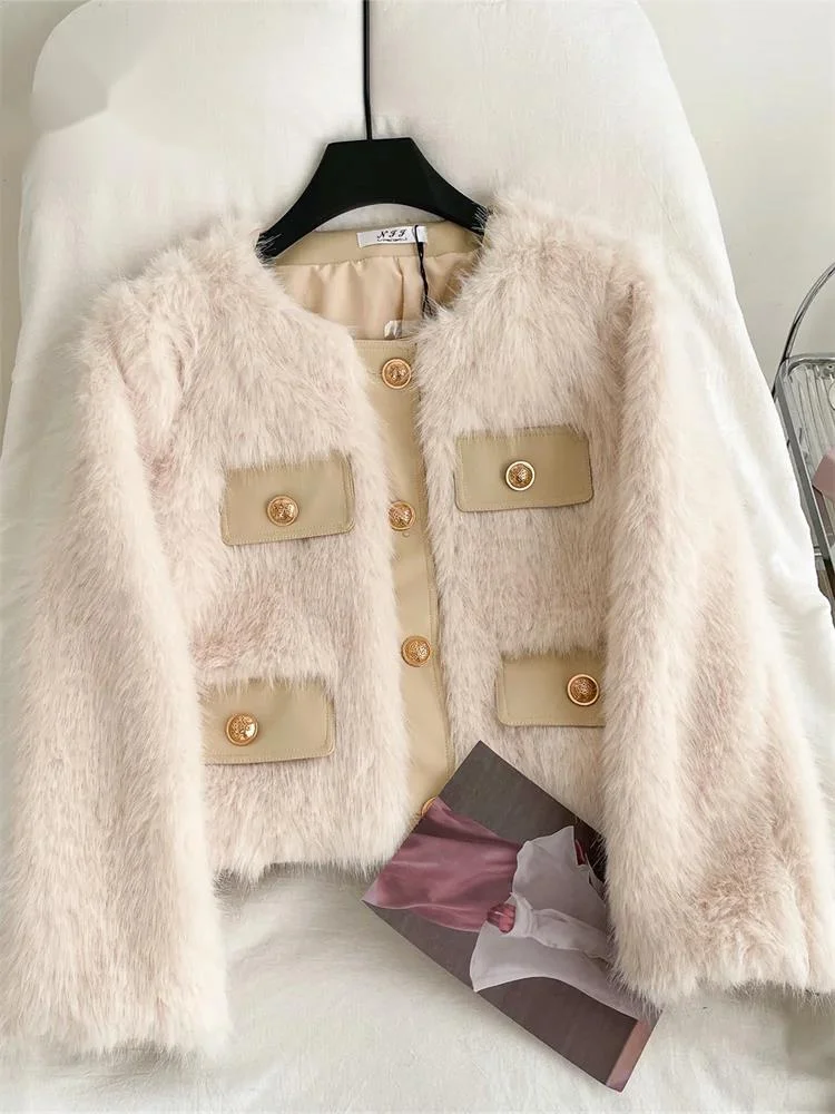 Зимнее пальто из искусственного меха норки, женское, с длинными рукавами, на пуговицах, толстое, модное, пушистое, теплое, ветрозащитное
Зимнее пальто из искусственного меха норки, женское, с длинными рукавами, на пуговицах, толстое, модное, пушистое, теплое, ветрозащитное