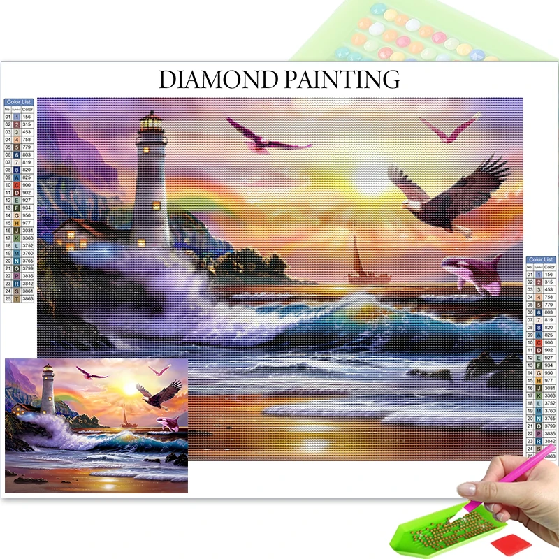 Seascape 5D Crystal Diamond Art Lighthouse Landscape Diamond Painting Bald Eagle Drawing With Diamonds Arts And Crafts Supplies
Seascape 5D Crystal Diamond Art Lighthouse Landscape Diamond Painting Bald Eagle Drawing With Diamonds Arts And Crafts Supplies